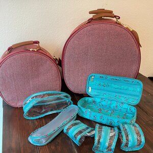 Iris Apfel Rara Avis Tote Travel Luggage 8 Pc Set Bag